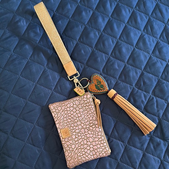 NWOT- Consuela Genuine Leather Wristlet with Tassel Keychain - Picture 1 of 9